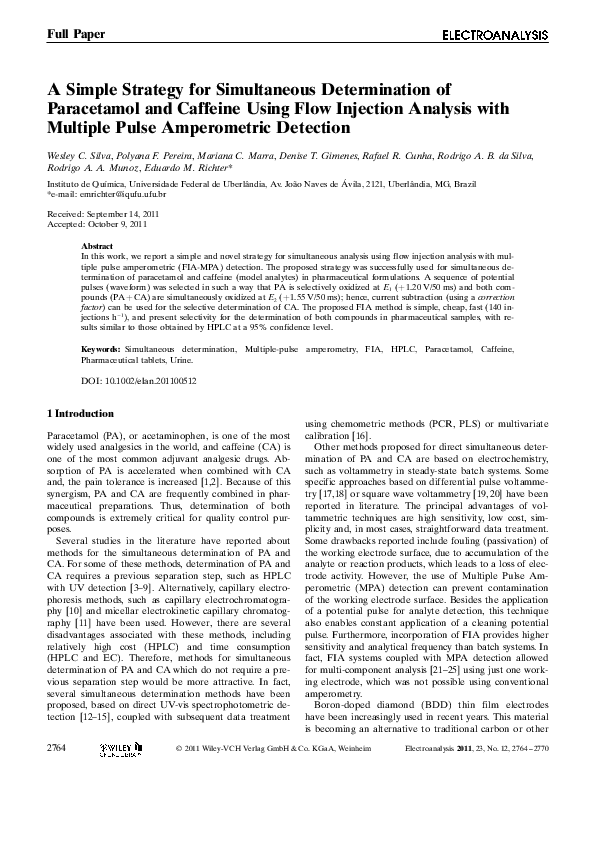 (PDF) A Simple Strategy for Simultaneous Determination of Paracetamol ...