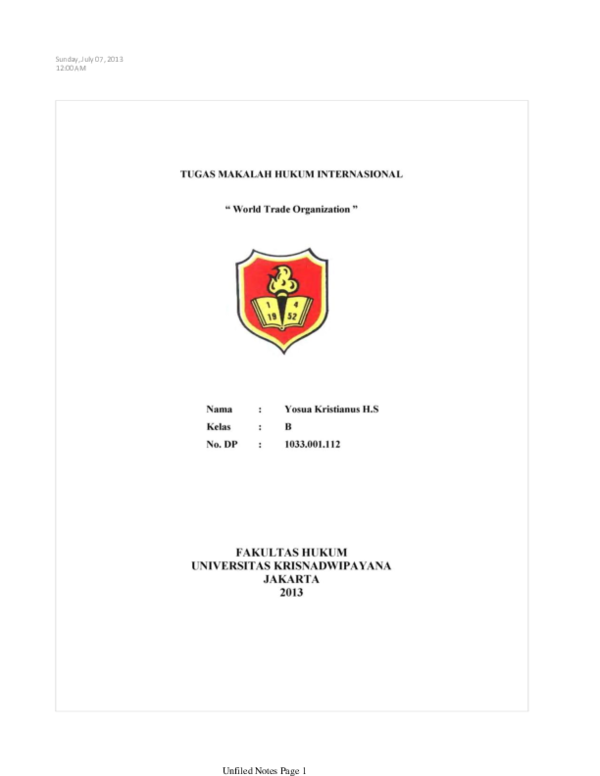 Pdf Tugas Makalah Hi World Trade Organization Jojo S Academia Edu