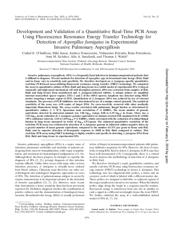 (PDF) Development and Validation of a Quantitative Real-Time PCR Assay ...