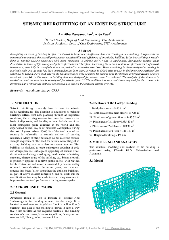 (PDF) SEISMIC RETROFITTING OF AN EXISTING STRUCTURE