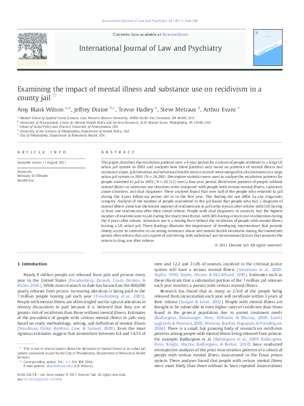 (PDF) Examining the Impact of Mental Illness and Substance Use on Time ...