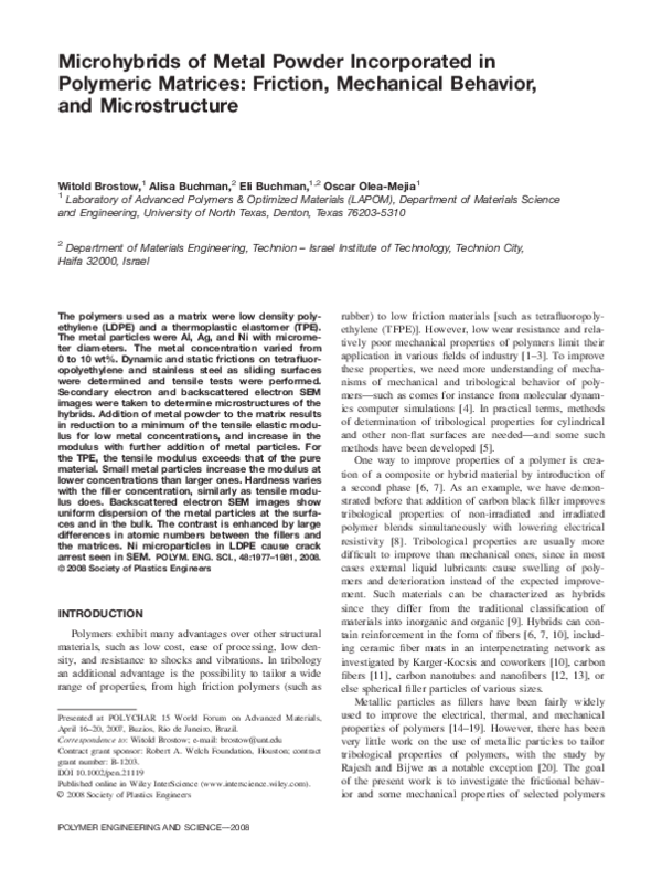 (PDF) Microhybrids of metal powder incorporated in polymeric matrices