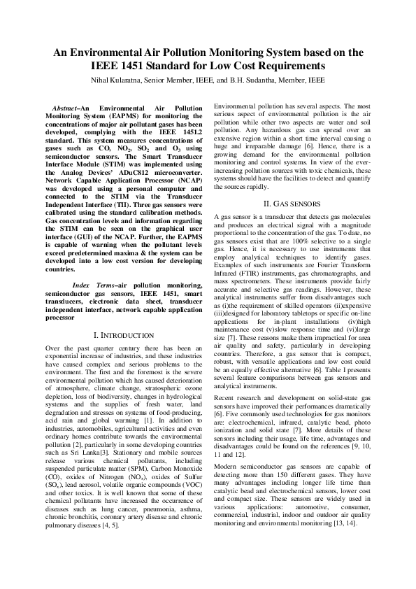 (PDF) An Environmental Air Pollution Monitoring System based on the