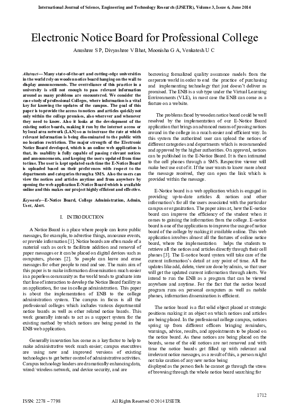 (PDF) Electronic Notice Board for Professional College HARRIS ANNAMALAI Academia.edu