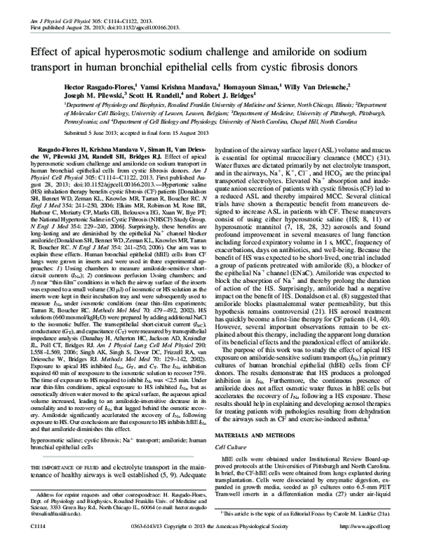 (PDF) Effect of apical hyperosmotic sodium challenge and amiloride on ...