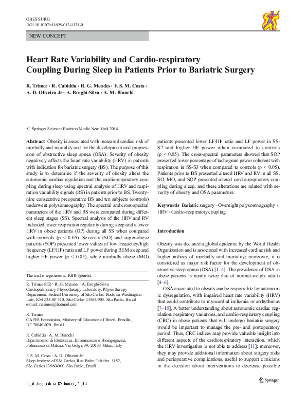 (PDF) Heart Rate Variability and Cardiorespiratory Efficiency in Humans
