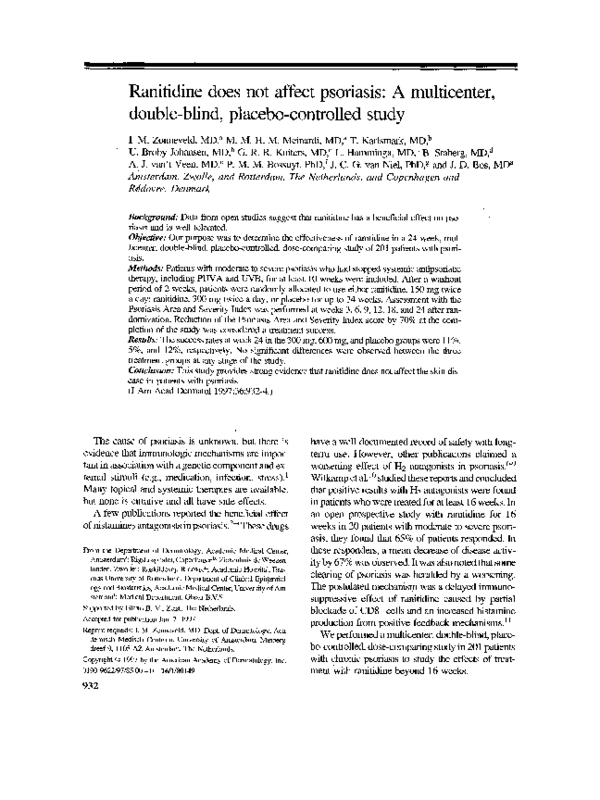 (PDF) Ranitidine does not affect psoriasis: A multicenter, double-blind ...