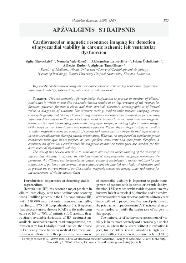 (PDF) Cardiovascular magnetic resonance imaging for detection of ...