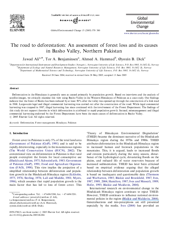 (PDF) The road to deforestation: An assessment of forest loss and its ...