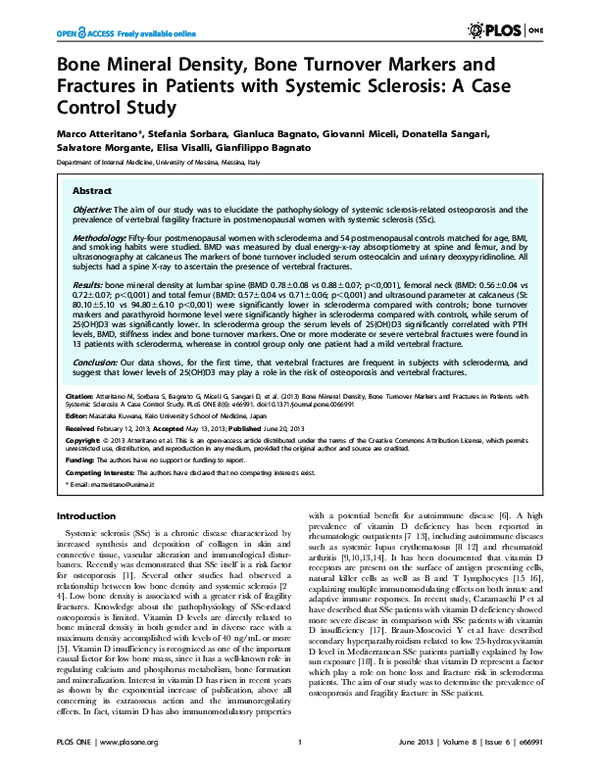 (PDF) Bone mineral density, bone turnover markers and fractures in ...