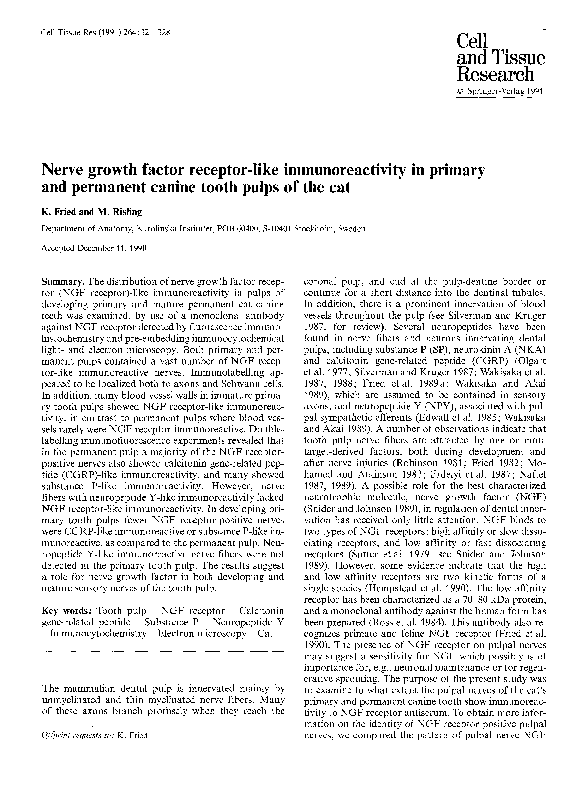 (PDF) Nerve growth factor receptor-like immunoreactivity in nerve ...
