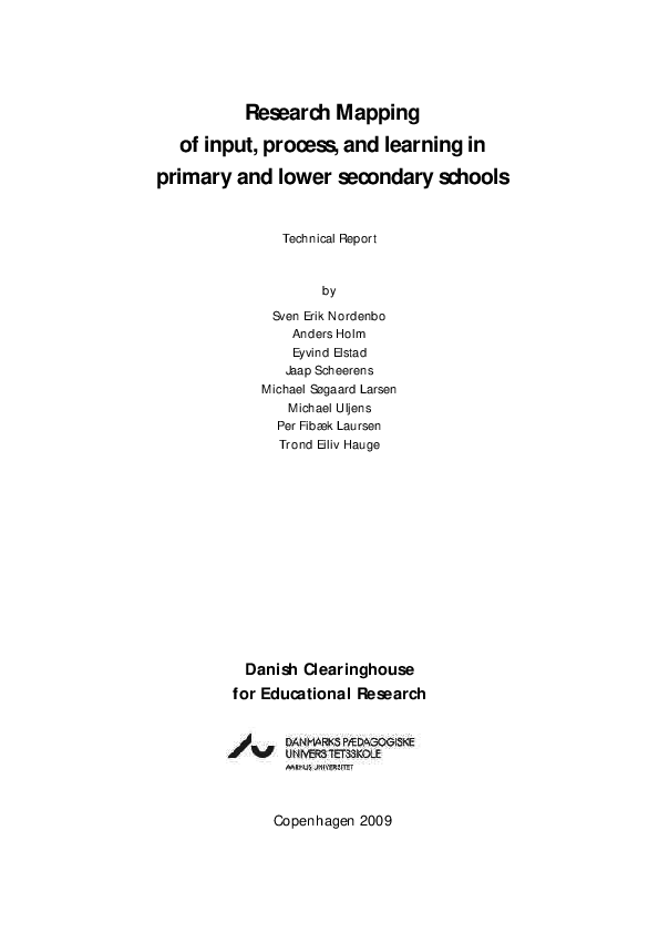 (PDF) Research Mapping of input, process, and learning in primary and ...
