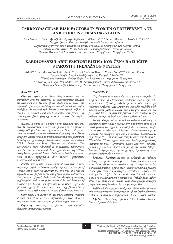 (PDF) Cardiovascular risk factors in women of different age and ...
