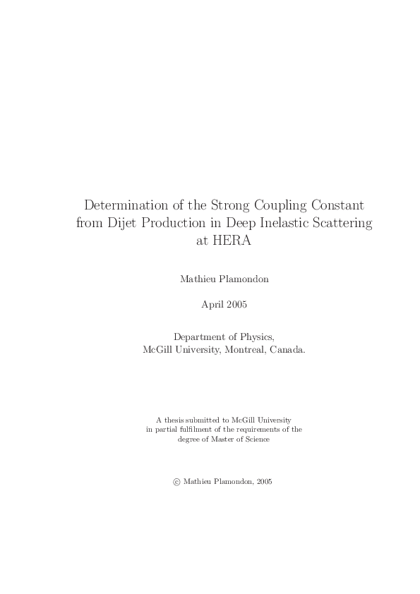 (PDF) DETERMINATION OF THE STRONG COUPLING CONSTANT FROM NLO QCD ...