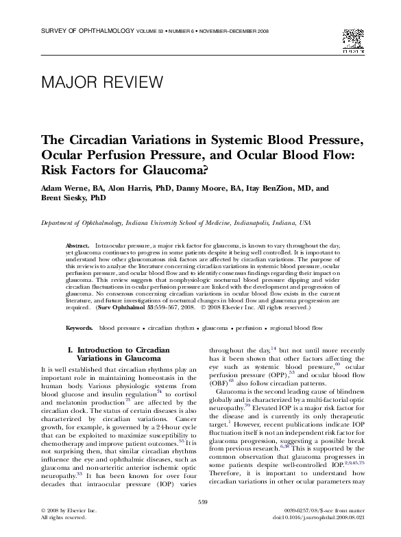 (PDF) The Circadian Variations in Systemic Blood Pressure, Ocular ...