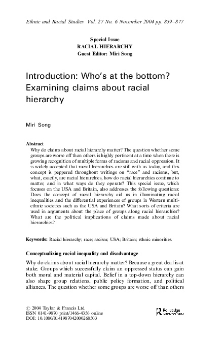 Racial hierarchy essays image