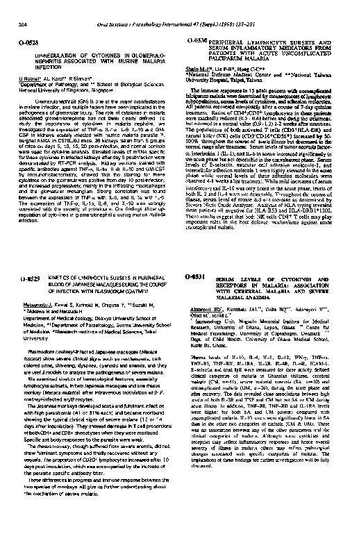 (PDF) Serum levels of cytokines and receptors in malaria: association ...