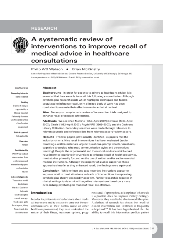 (PDF) A systematic review of interventions to improve handwriting