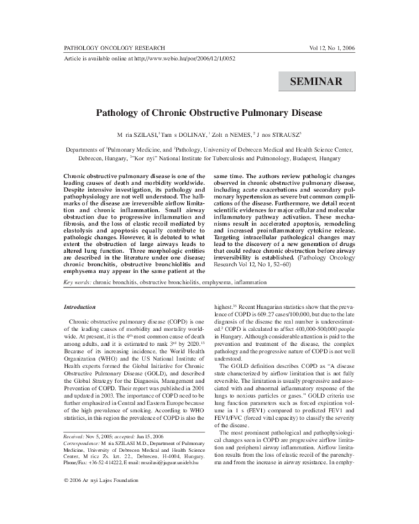 (PDF) The Pathology of Chronic Obstructive Pulmonary Disease