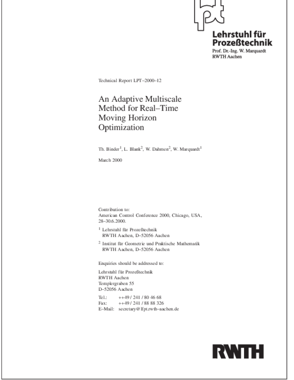 (PDF) An adaptive multiscale method for real-time moving horizon ...