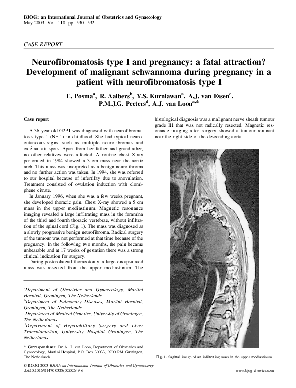 (PDF) Neurofibromatosis type I and pregnancy: a fatal attraction ...