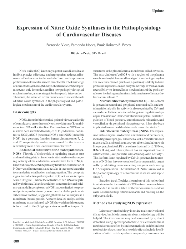 (PDF) Expression of nitric oxide synthases in the pathophysiology of ...