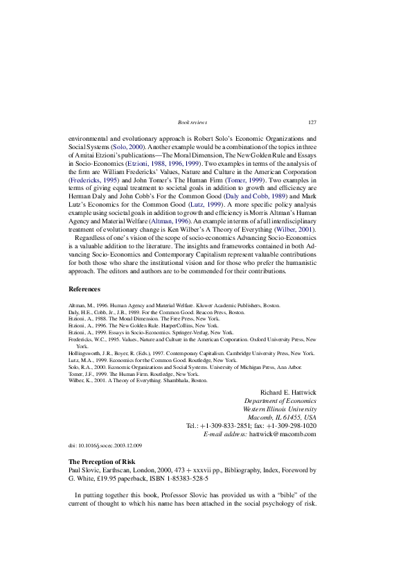 Pdf The Perception Of Risk