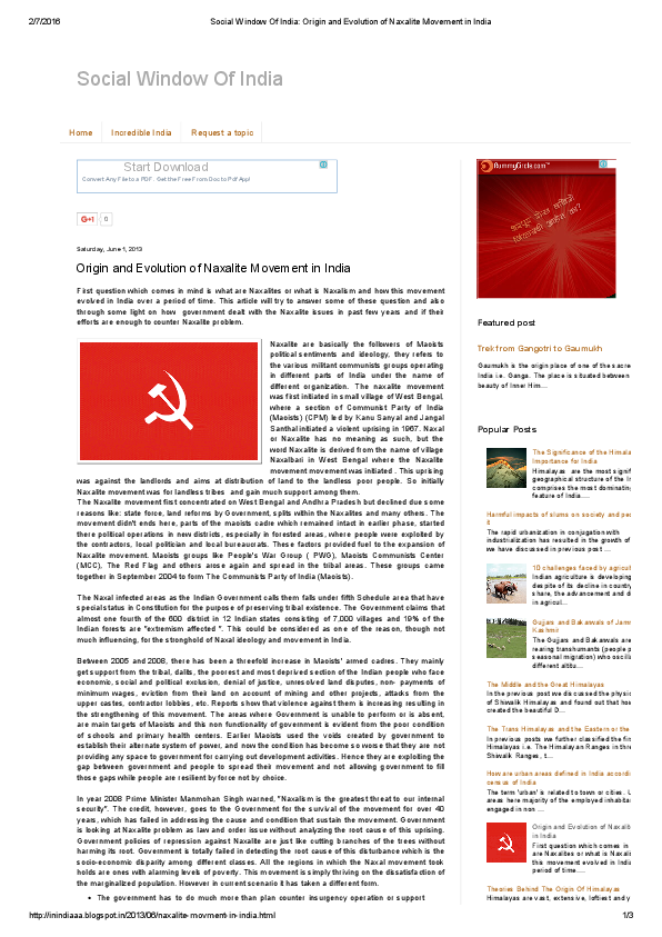 Naxalite movement in sociology image