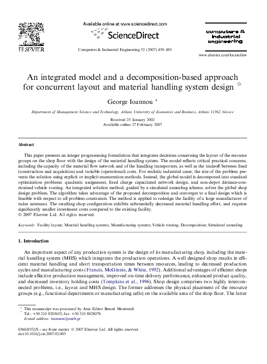 (PDF) An integrated model and a decomposition-based approach for ...