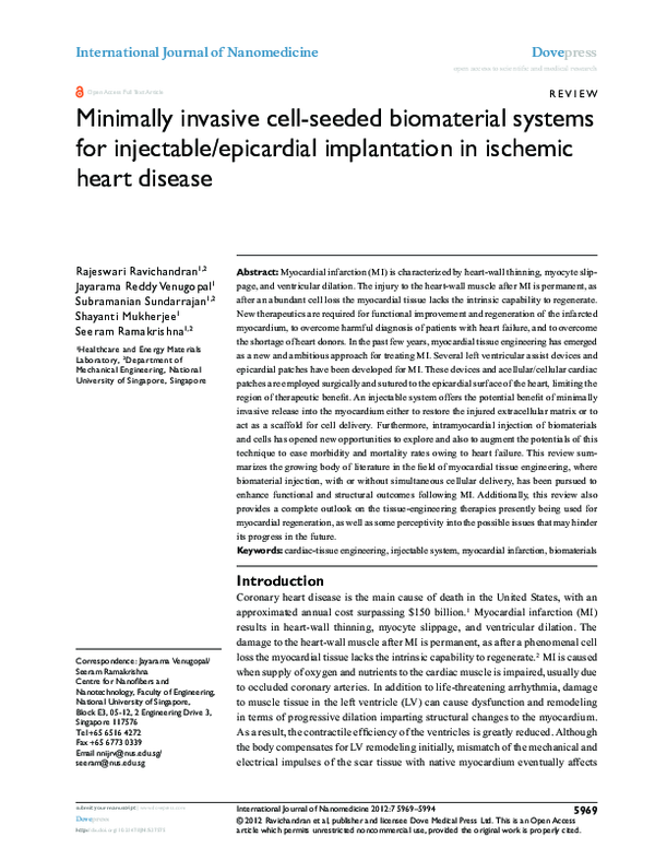 (PDF) Minimally invasive cell-seeded biomaterial systems for injectable ...