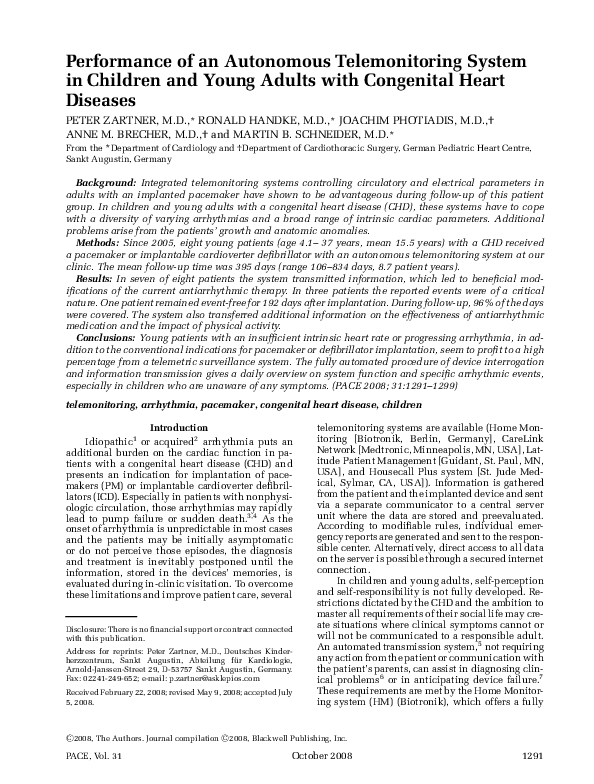 (PDF) Performance of an autonomous telemonitoring system in children ...