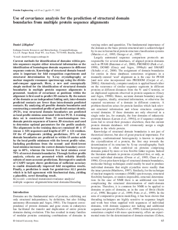 (PDF) Use of covariance analysis for the prediction of structural ...