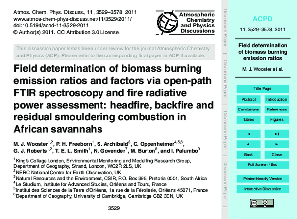 (PDF) Field determination of biomass burning emission ratios and ...
