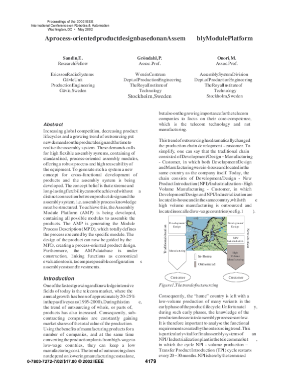 (PDF) A process-oriented product design based on an assembly module ...