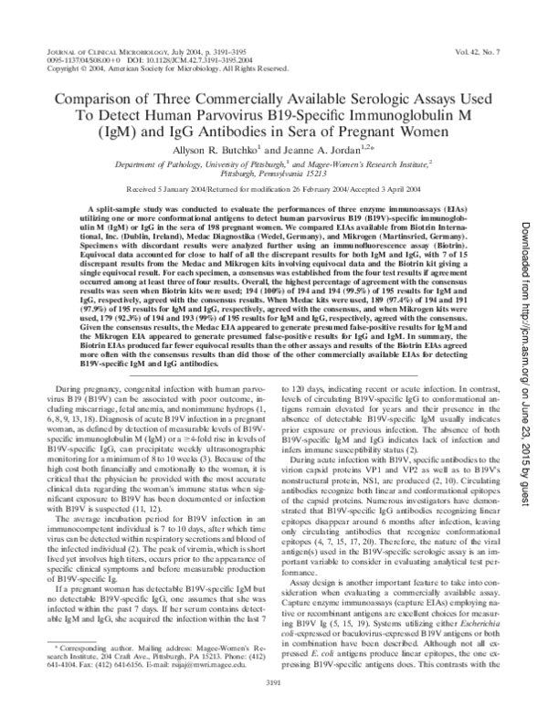(PDF) Comparison of Three Commercially Available Serologic Assays Used ...