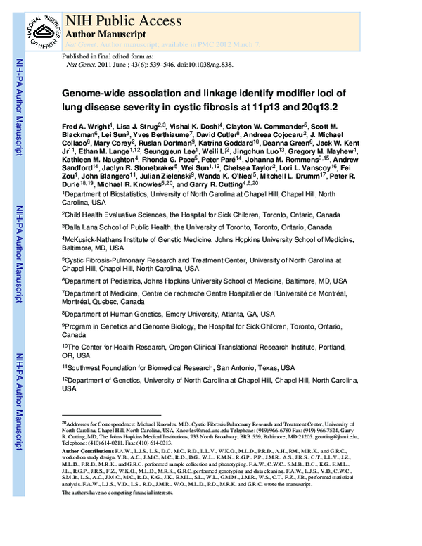 (PDF) Genome-wide association and linkage identify modifier loci of ...
