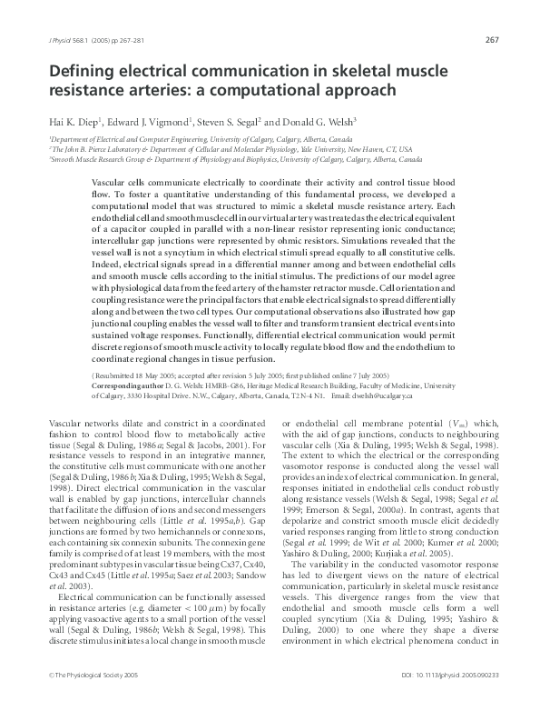 (PDF) Defining electrical communication in skeletal muscle resistance