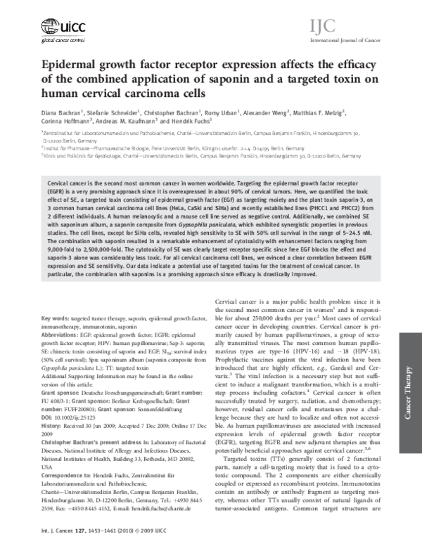 (PDF) Epidermal growth factor receptor expression affects the efficacy ...