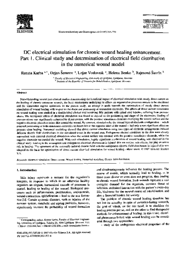 (PDF) DC electrical stimulation for chronic wound healing enhancement ...