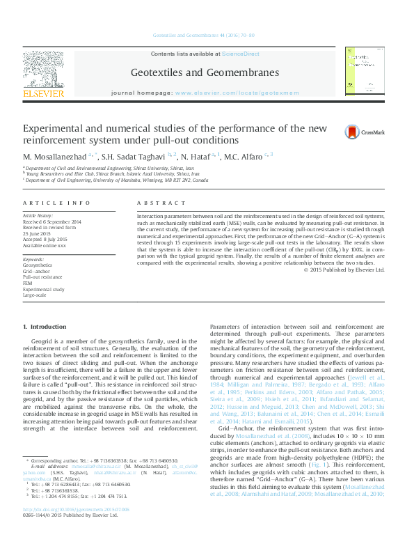(PDF) Experimental and numerical studies of the performance of the new ...
