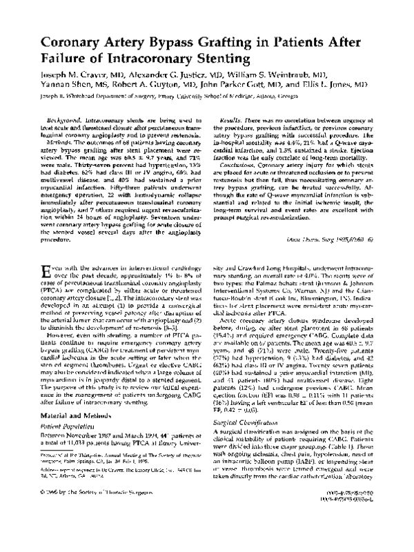 (PDF) Coronary artery bypass grafting in patients after failure of ...