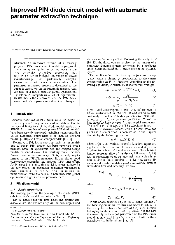(PDF) Improved PIN diode circuit model with automatic parameter