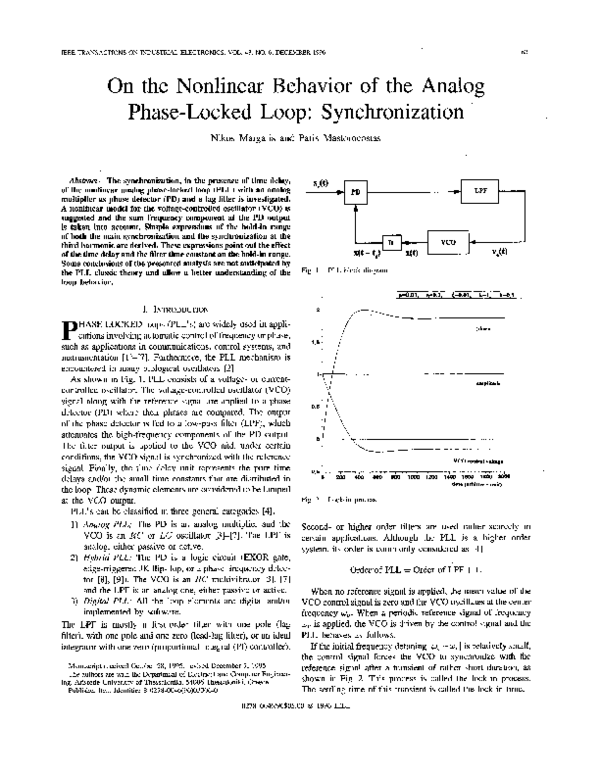 (PDF) On the Nonlinear Behavior of the Analog Phase-Locked Loop ...