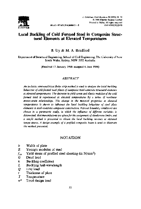 (PDF) Local buckling of cold formed steel in composite structural ...