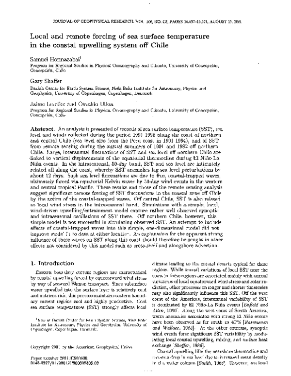 (PDF) Local and remote forcing of sea surface temperature in the ...