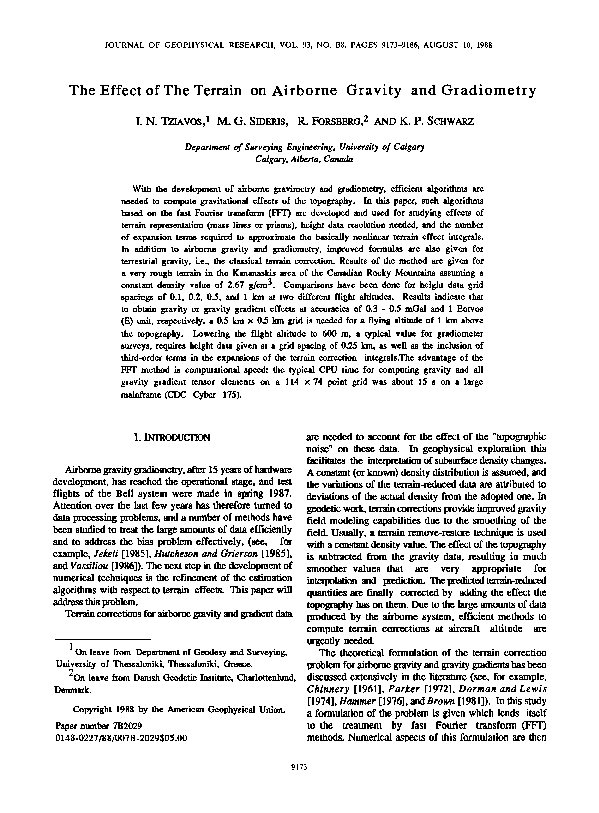 (PDF) The effect of the terrain on airborne gravity and gradiometry