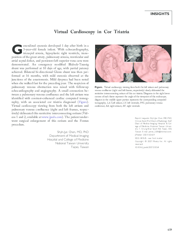 (PDF) Virtual Cardioscopy in Cor Triatria