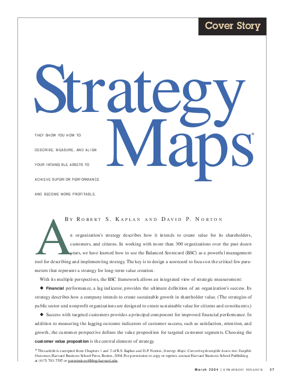 Strategy Maps: Robert S. Kaplan,（Strategy Map: All You Need