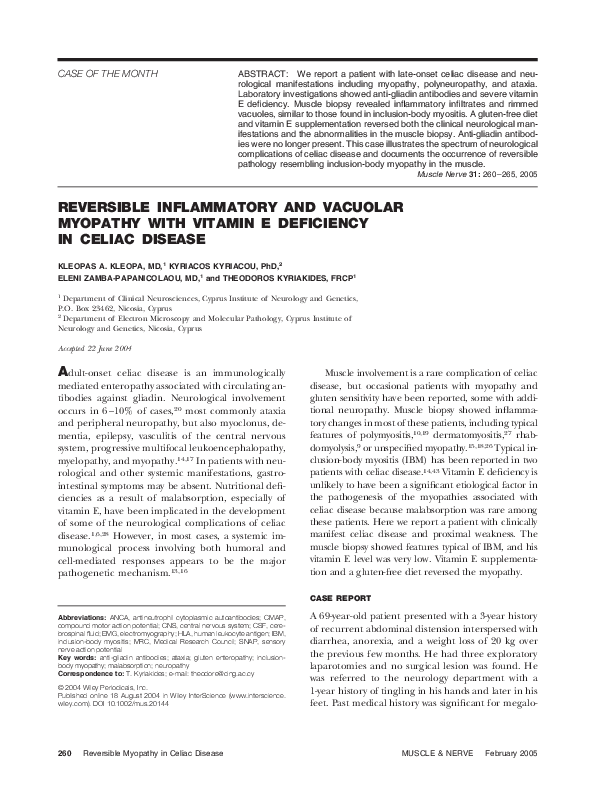(PDF) Reversible inflammatory and vacuolar myopathy with vitamin E