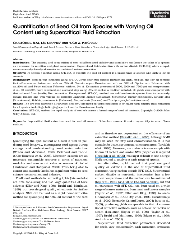 (PDF) Quantification of seed oil from species with varying oil content ...